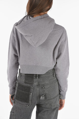 MM6 Embossed Logo Cropped Hoddie