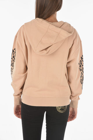 Felpa con Cappuccio E Stampa Animalier