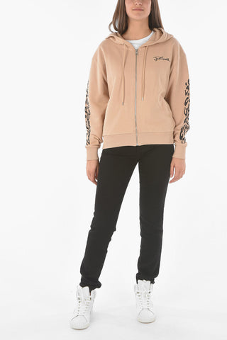 Felpa con Cappuccio E Stampa Animalier