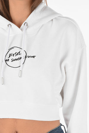 Cropped F-KRAL Hooded Sweatshirt with Embroidery