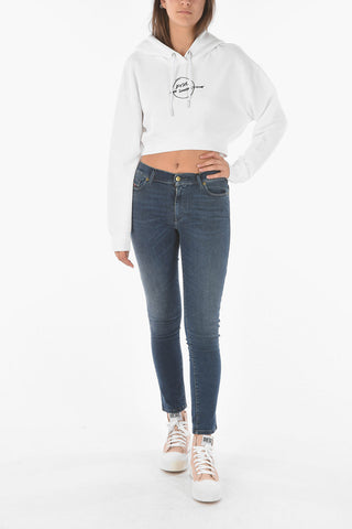 Felpa Hoodie Crop F-KRAL con Ricamo