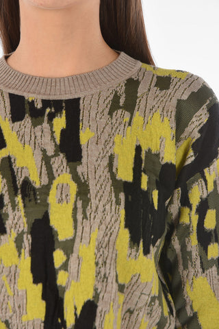 Maglia Girocollo Crop a Fantasia