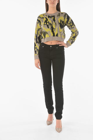 Maglia Girocollo Crop a Fantasia