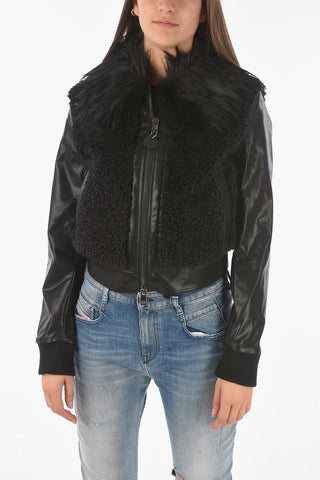 Shearling Insert L-LEDA Eco-leather Jacket