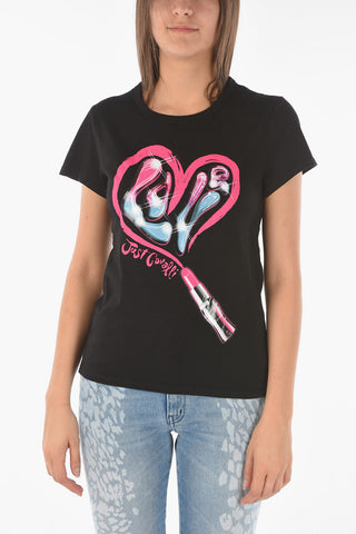 Heart Printed Crew-neck T-shirt