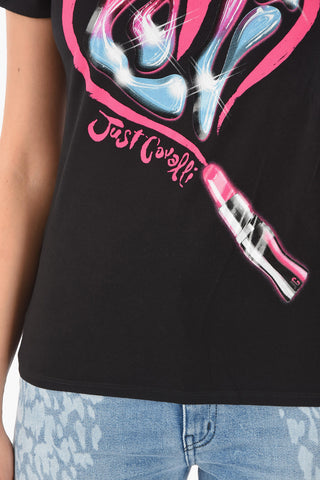 Heart Printed Crew-neck T-shirt