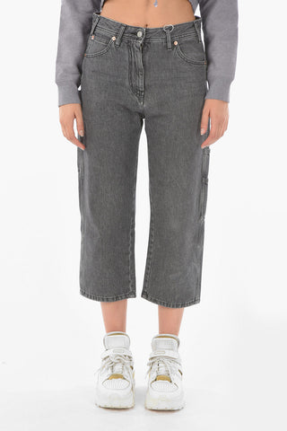 MM6 5 Pockets Cropped Jeans with Silver Buttons