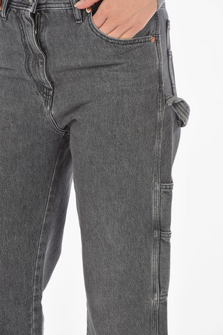 MM6 5 Pockets Cropped Jeans with Silver Buttons