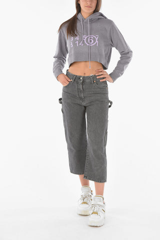 MM6 5 Pockets Cropped Jeans with Silver Buttons
