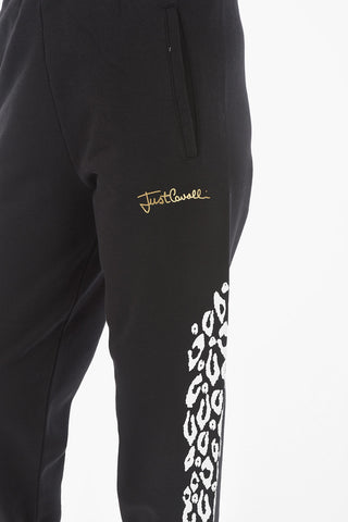 joggers a tinta unita con stampa laterale