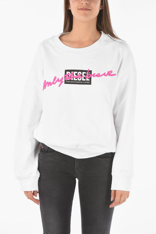 Crewneck F-MAGDA Sweatshirt with Embossed Lettering Embroidery