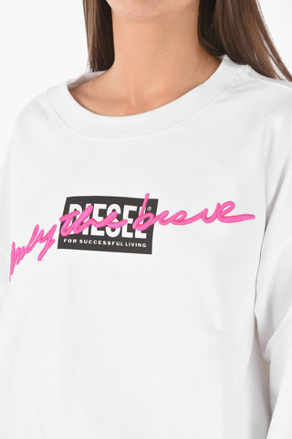Crewneck F-MAGDA Sweatshirt with Embossed Lettering Embroidery