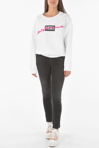 Crewneck F-MAGDA Sweatshirt with Embossed Lettering Embroidery