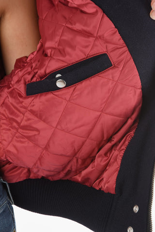 Leather Wool L-COHEN Two-tone Puffer Embellished with Patches