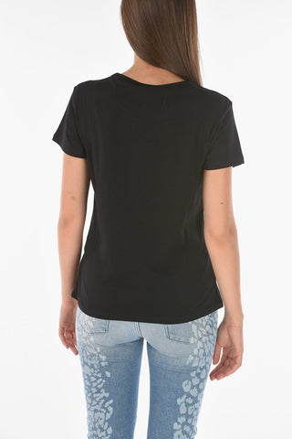 T-Shirt girocollo con dettaglio strass