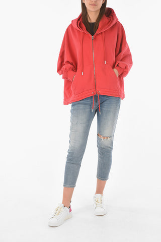 Batwing-sleeved F-BALI Sweatshirt with Drawstring