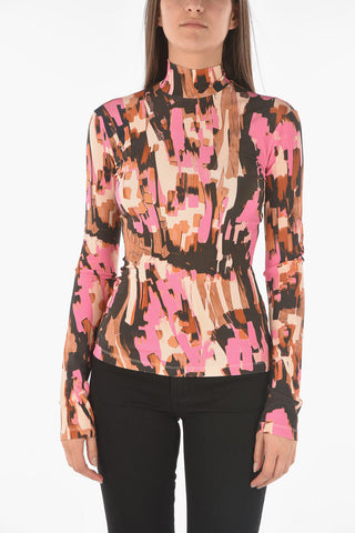 Printed Slim Fit Turtleneck Sweater