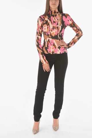 Printed Slim Fit Turtleneck Sweater