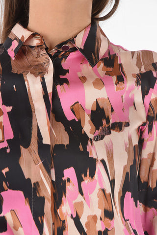 Camicia multicolore con abbottonatura nascosta