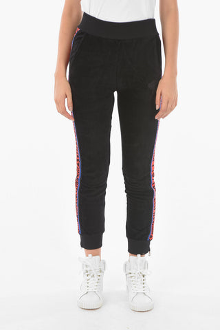 Animal Patterned Side band Velvet Joggers
