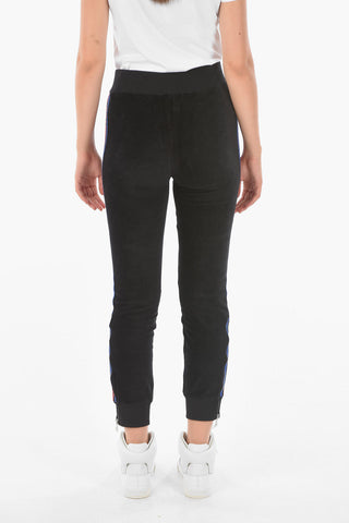 Animal Patterned Side band Velvet Joggers