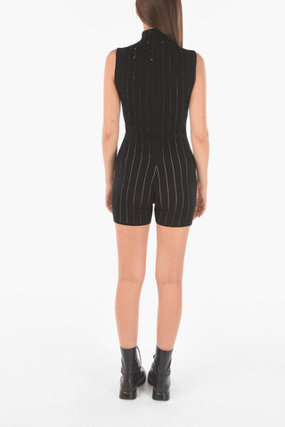 MM0 Wool Sleeveless Romper Suit with Zip Closure