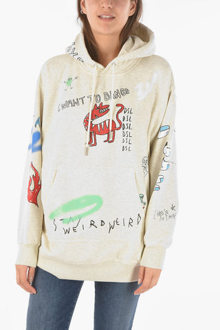 All-over Printed F-EXA Hooded Sweatshirt with Maxi Pocket