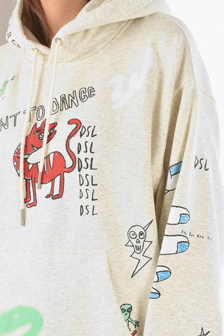 All-over Printed F-EXA Hooded Sweatshirt with Maxi Pocket