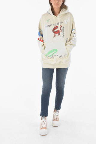 All-over Printed F-EXA Hooded Sweatshirt with Maxi Pocket