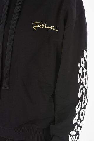 solid color Hoodie with print on the sleeve