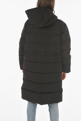 Hidden Closure Hooded W-CELIE Maxi Down Jacket