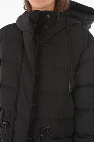 Hidden Closure Hooded W-CELIE Maxi Down Jacket