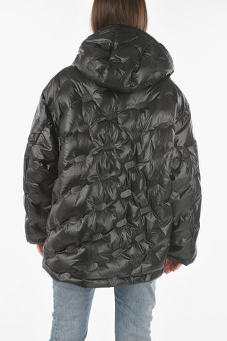 All Over Logo W-ANAIS-EMB Down Jacket with Maxi Zip