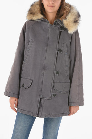detachable faux fur trim W-ODILE parka