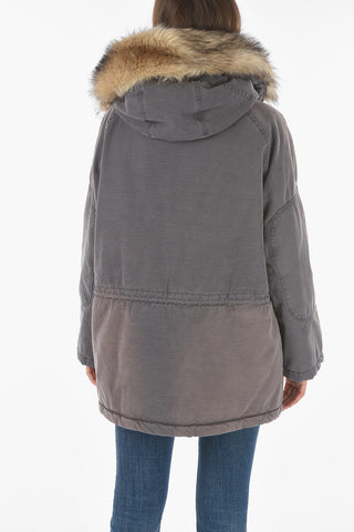 detachable faux fur trim W-ODILE parka