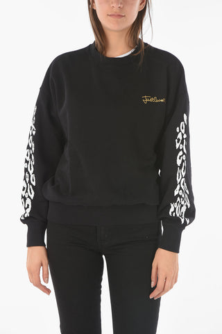 Oversized Crew-Neck Sweater with Animal-Printed
