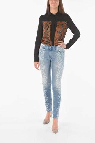 Jeans Slim Fit Effetto Animalier