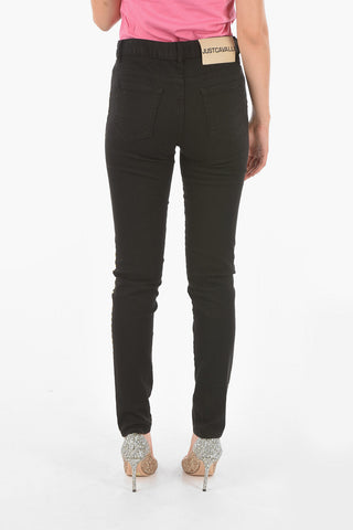 Dark Wash Slim Fit Jeans with Golden Studs