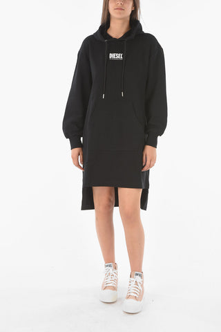 Hooded D-ILSE-SMALLOGO Sweat Dress with Embossed Logo