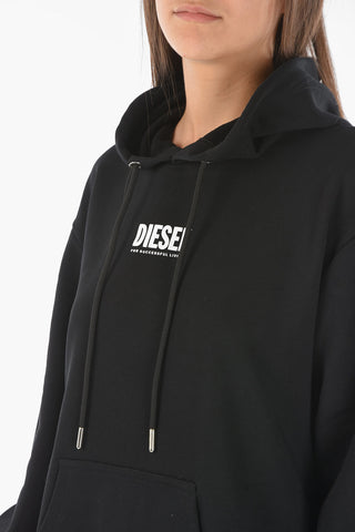 Hooded D-ILSE-SMALLOGO Sweat Dress with Embossed Logo