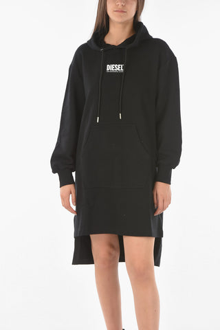 Hooded D-ILSE-SMALLOGO Sweat Dress with Embossed Logo