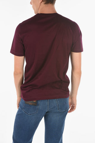 Crew Neck Embroidered Logo Cotton T-Shirt