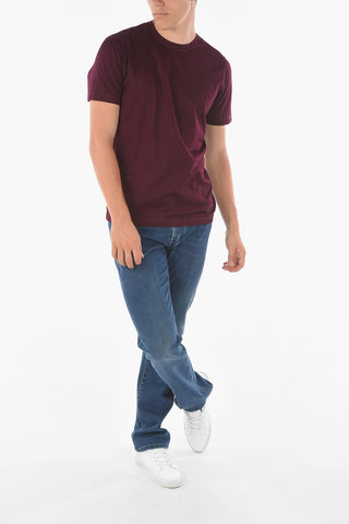 Crew Neck Embroidered Logo Cotton T-Shirt