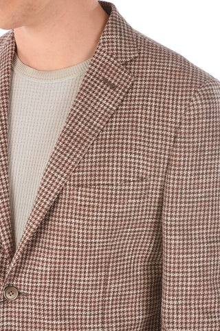 Linen and Virgin Wool Blazer GATE Pied-de-Poule