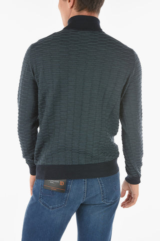 Turtleneck CASH Jacquard Virgin Wool Sweater