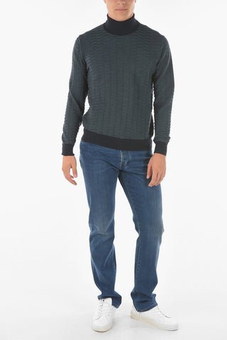 Turtleneck CASH Jacquard Virgin Wool Sweater