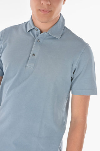Polo 3 Bottoni in Cotone Hopsack