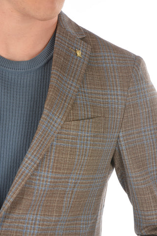 CC COLLECTION Tartan Motif RIGHT Half-lined Blazer