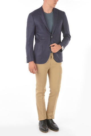 Silk and Virgin Wool ACADEMY SOFT Blazer with Notch Lapel