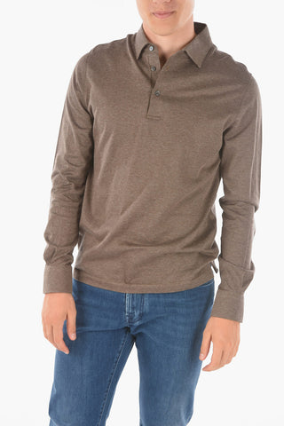 Polo Neck Pin Check Cotton Polo